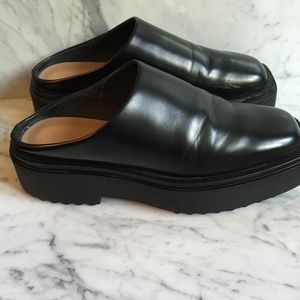 H & M black chunky heeled slip on 9.5 EU 41